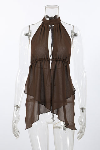 Halter Neck Layered Tank Top
