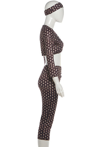 Sheer Polka Dot Ring Front Pants Set