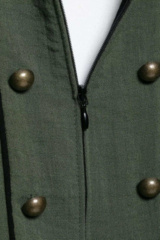 High-Neck Double-Breasted Tank Top