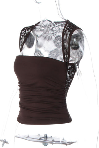 Lace-Strap Square Neck Tank Top