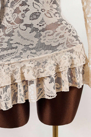 Lace Flounce Casual Dress