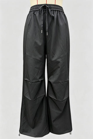 Drawstring Wide-Leg Casual Pants