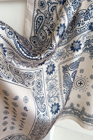 Paisley Print Satin Finish Square Scarf