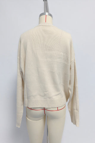 Graphic Intarsia Crew Neck Knit Sweater