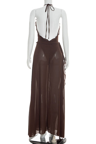 V-Neck Halter Maxi Dress