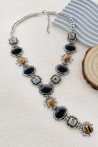 Multi-Stone Y-Shape Chain Necklace