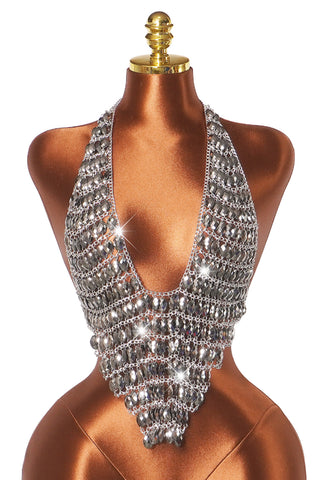 Beaded Halter Chain-Link Tank