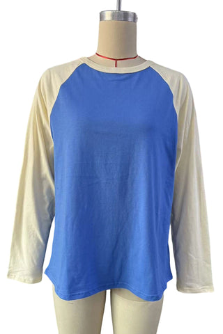 Colorblock Crew Neck Long Sleeve T-Shirt