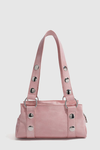 Studded Ring-Handle Shoulder Bag