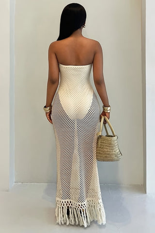 Strapless Crochet Vacation Maxi Dress
