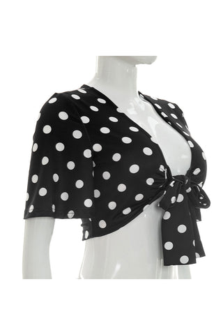 Tie-Front Polka Dot Crop Top