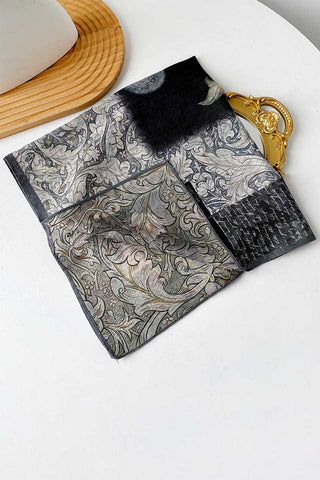 Paisley and Geometric Print Square Scarf