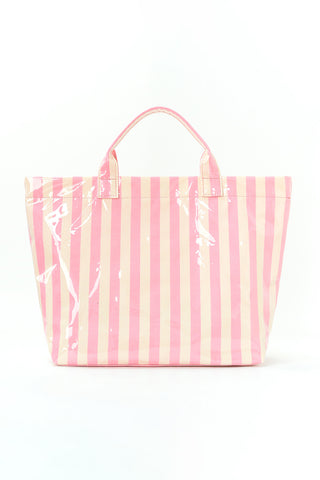 Striped Tote Bag with Glossy Finish