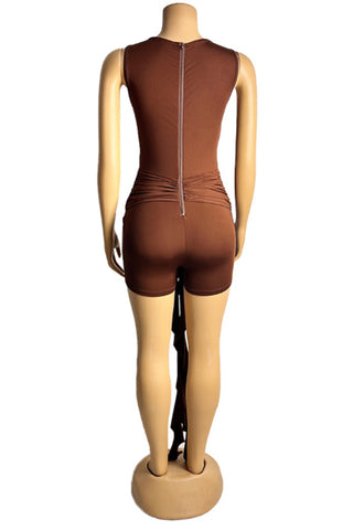Sleek Tie-Waist Sleeveless Romper