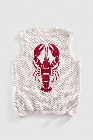 Graphic Lobster Mesh Tank Top