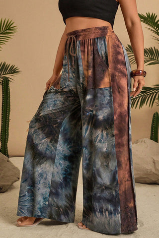 Drawstring Wide-Leg Casual Pants