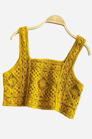Crocheted Tank Top with Intricate Design