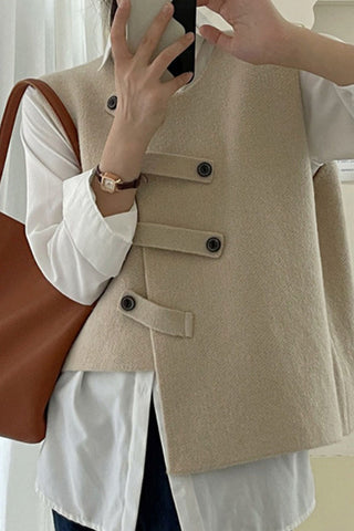 Asymmetrical Buckle-Front Vest