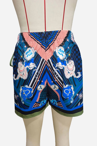 Wrap-Style Printed Skirt Shorts
