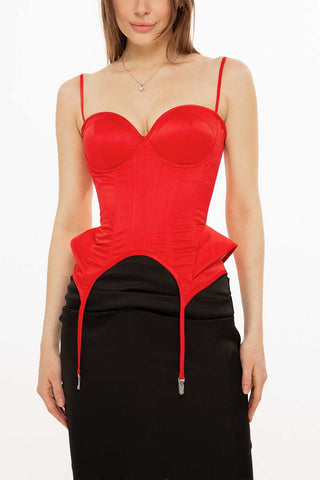Mock Neck Sweetheart Corset Cami