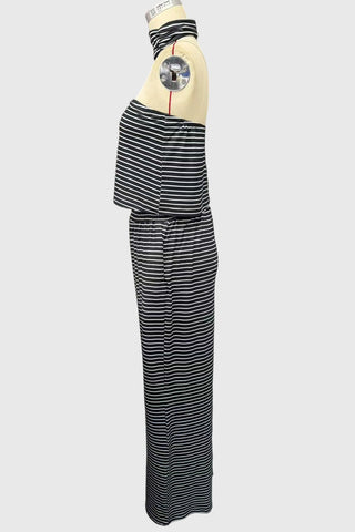 Striped Tube-Top High-Waist Pants Set