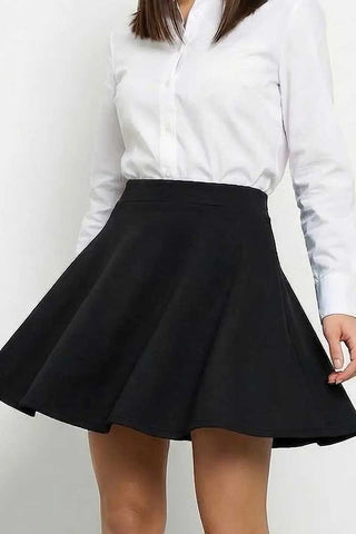 High-Waist A-Line Flare Mini Skirt