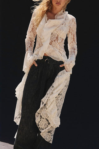 Floral Lace Long Sleeve Maxi Dress
