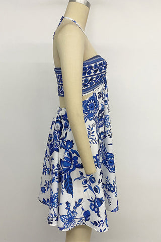 Halter Neck Cutout Vacation Dress