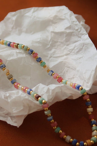 Multicolor Beaded Chain Necklace