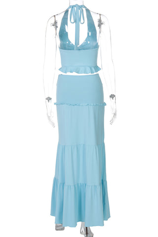 Halter Tie-Back Skirt Set