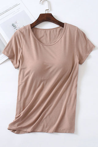 Built-In Bra Short-Sleeve T-Shirt