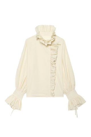 Ruffle Collar Long Sleeve Blouse