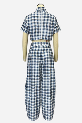 Plaid Two-Piece Pants Set