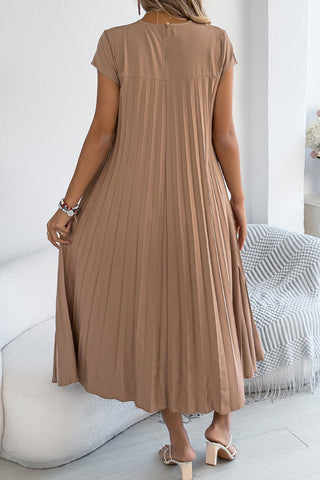 Pleated Casual Midi Dress