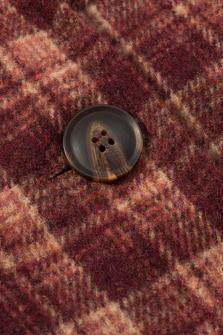 Plaid Mock Neck Button-Front Jacket