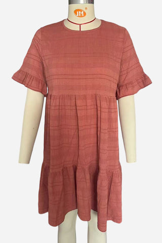 Flared Short-Sleeve Casual Dress