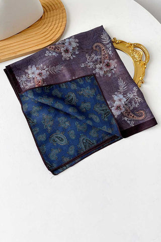 Paisley and Geometric Print Square Scarf