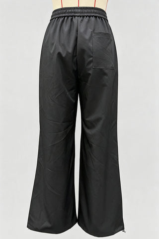 Drawstring Wide-Leg Casual Pants