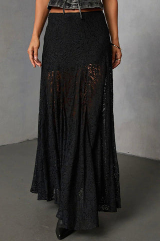 Sheer Lace Maxi Skirt