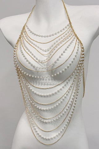 Multi-Layer Pearl Chain Body Jewelry