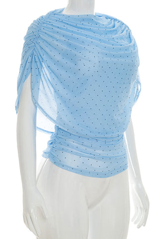 Draped Polka Dot Top