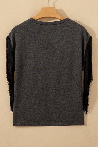 Fringe Graphic Crop Top