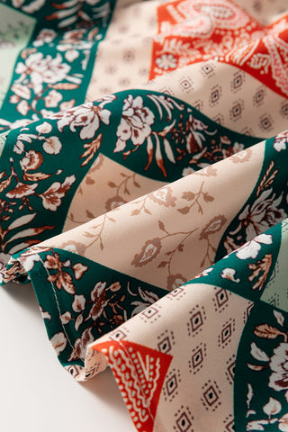 Patchwork Lantern Sleeve Top