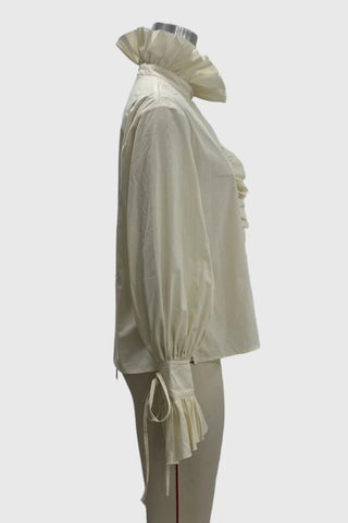 Ruffle Collar Long Sleeve Blouse