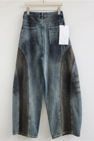 Lace Trim Barrel Jeans