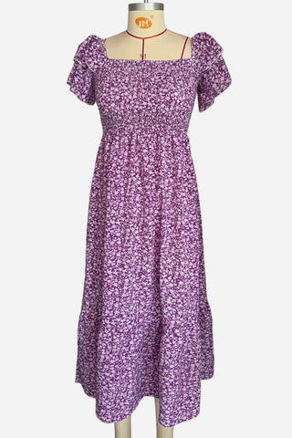 Smocked Ruffle Sleeve Casual Dress