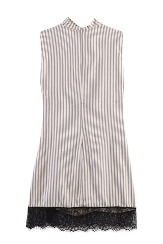 Sleeveless High-Neck Casual Dress