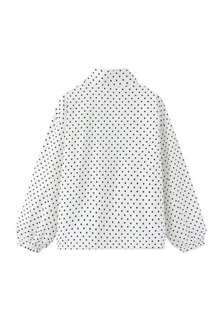 Polka Dot Half-Zip Pullover Jacket