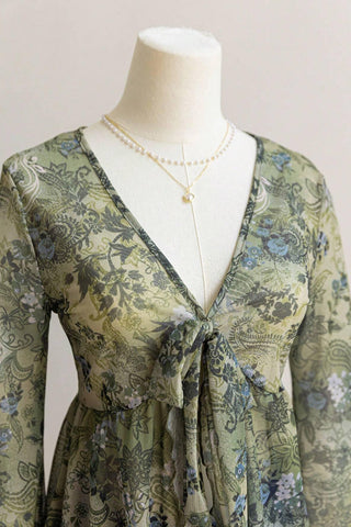 Floral V-Neck Long Sleeve T-Shirt