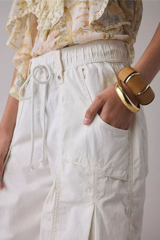 Drawstring Elastic Waist Wide Leg Pants